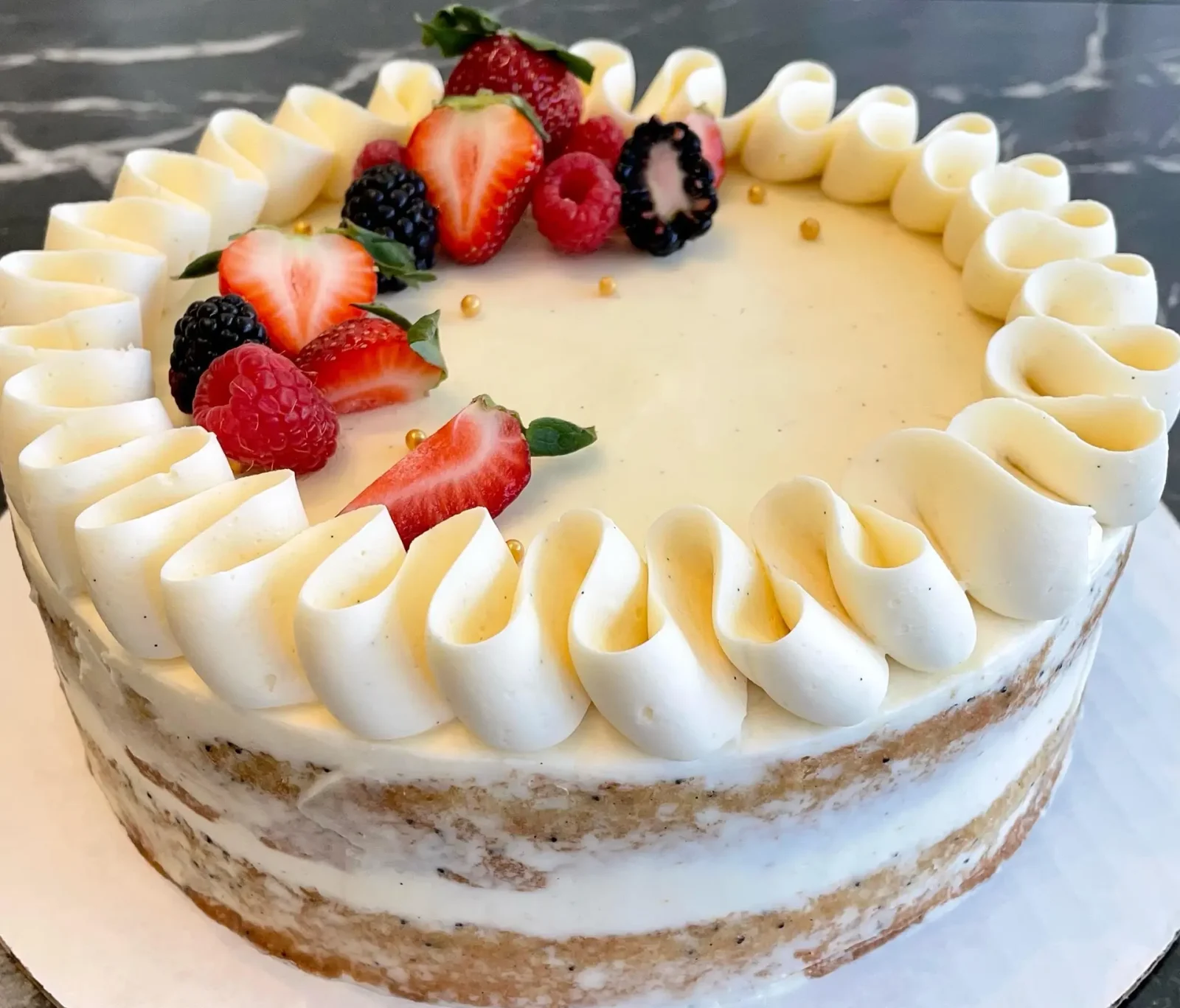 Spring Holiday Menus 2 Strawberry shortcake with cream icing and fresh fruit